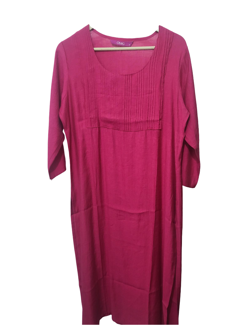 Women's Pure Cotton- Kurti, Queen Pink Kurti