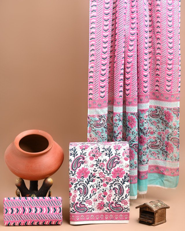Beautiful Cotton Suits With Mulmul Cotton Dupatta