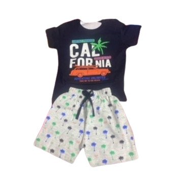 Black Strip Tshirt And Half Pant Set For Boy Babies - Pure Cotton