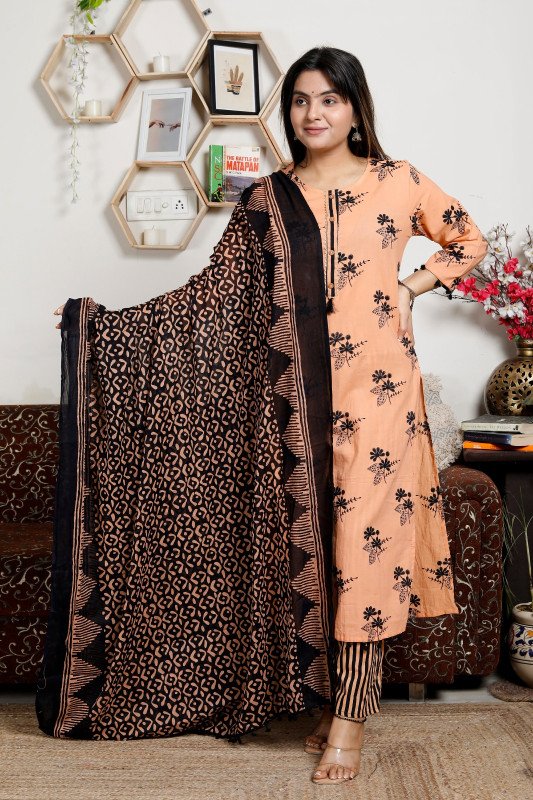 Readymade Stitch Hand Block Printed Cotton Kurti