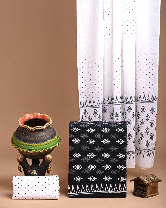 Beautiful Cotton Suits With Mulmul Cotton Dupatta