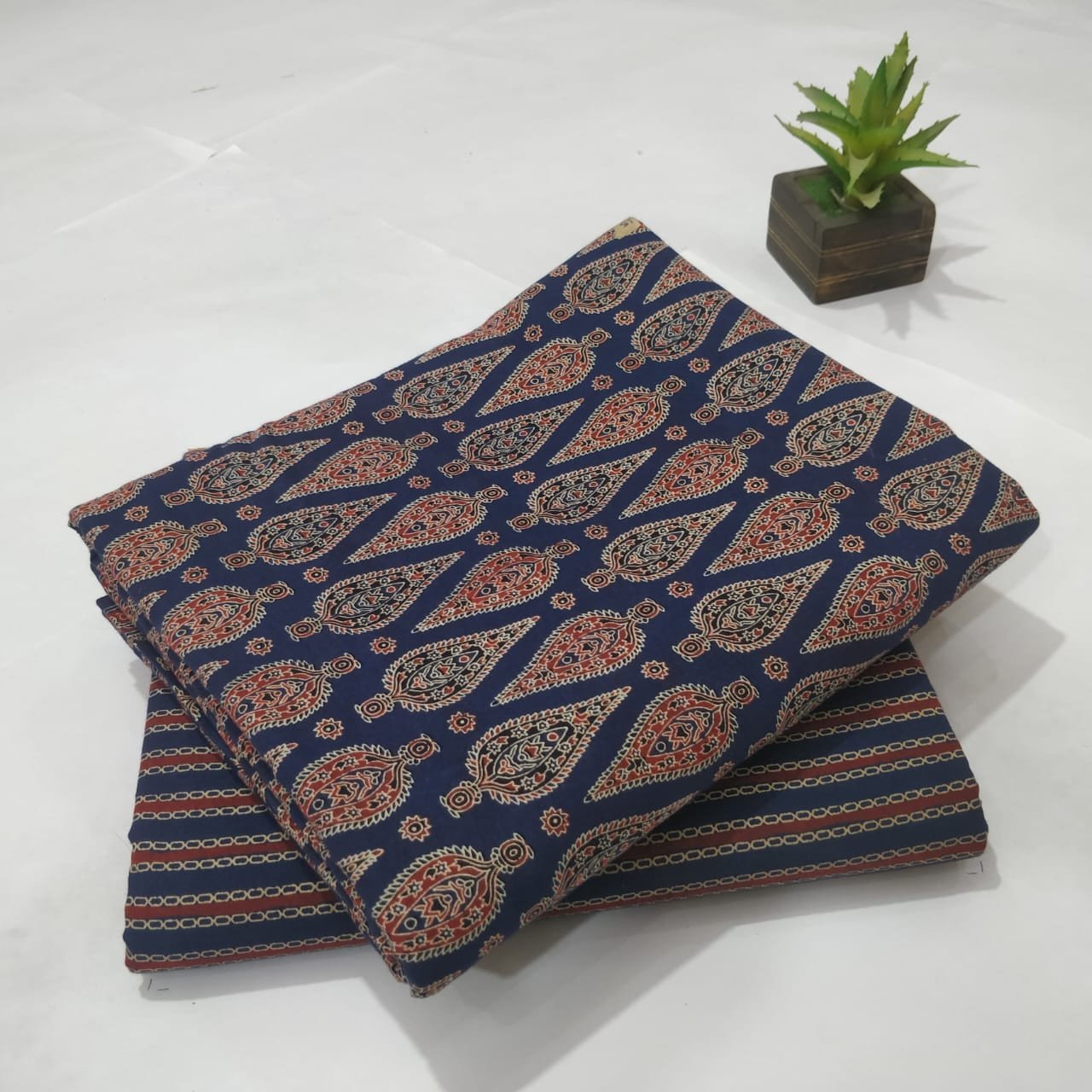 Colourful*hand Block Print Cotton Running Fabric Mix Match 2pis Combo Suit Set