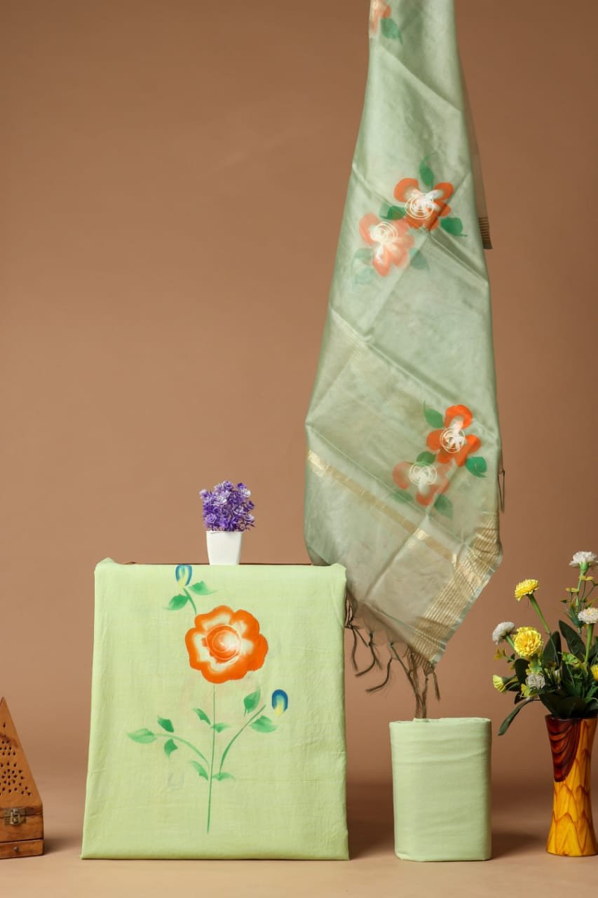 A Unique Collection Of Printed Organza Duptaa Cotton Suits